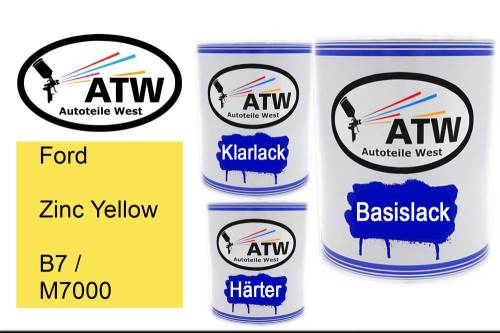 Ford, Zinc Yellow, B7 / M7000: 1L Lackdose + 1L Klarlack + 500ml Härter - Set, von ATW Autoteile West.